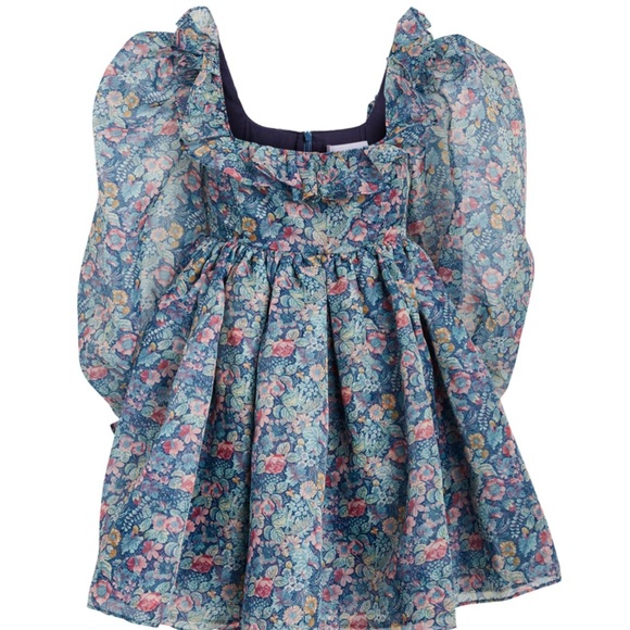 Selkie Mayfair Puff Mini Dress in Secret Garden - Picture 3 of 5